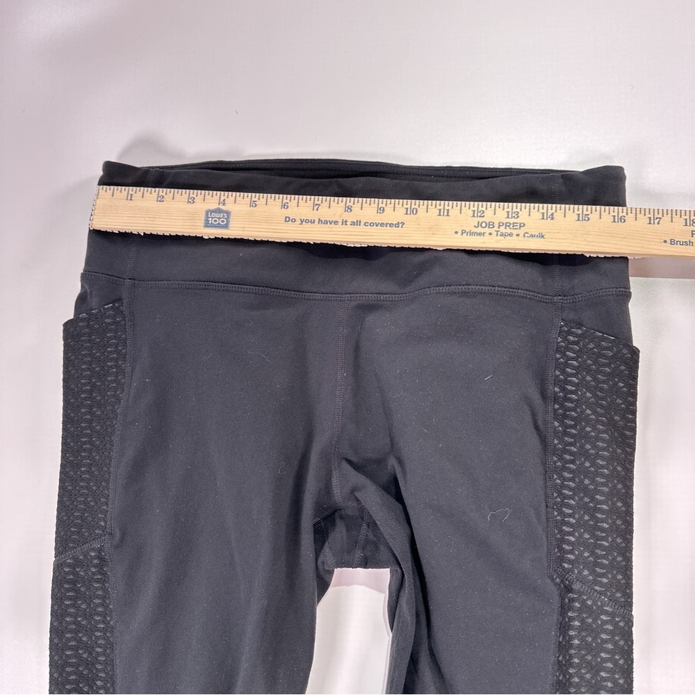 Athleta Women’s Meshblock Cropped Pocket Leggings Black Mesh Panel Workout XL - Picture 13 of 15